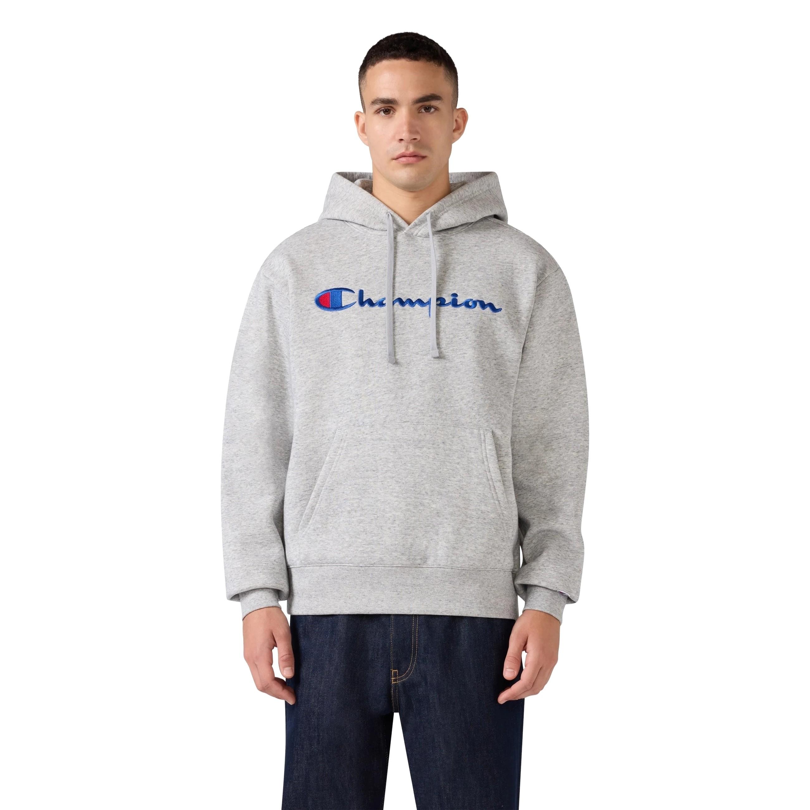 SUDADERA CHAMPION GRIS EMBROIDERED LOGO HOODIE