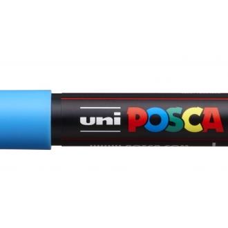 Posca pc-1m marcador de pintura - punta conica 0.7mm - linea fina - tinta base al agua - resistente a la luz - color azul claro (6 uds)