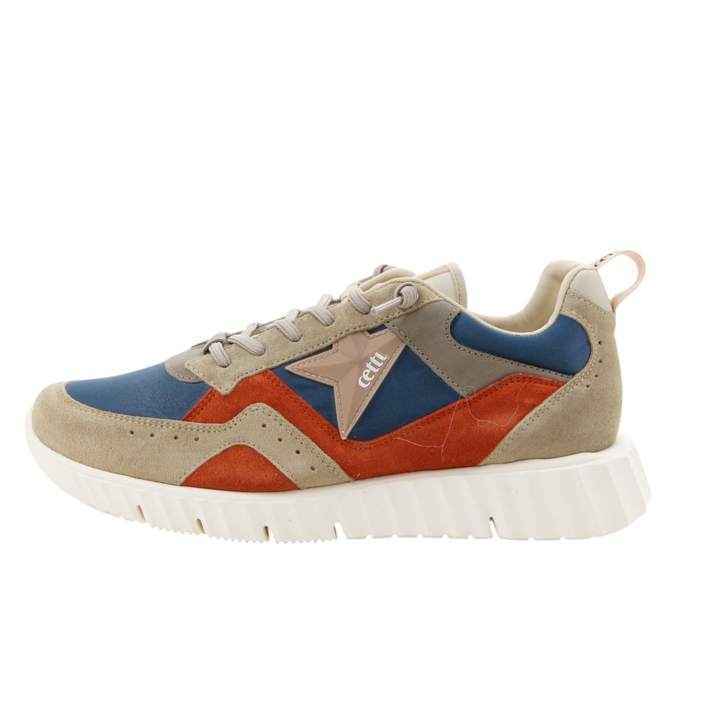 Cetti mod. 1405 zapato casual para hombre en nobuck, cordón elástico