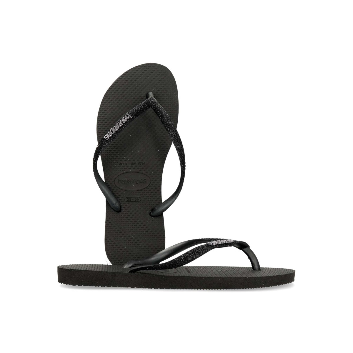 Havaianas - Chanclas de playa Slim Glitter para mujer, diseño estilizado y minimalista, suela antideslizante de caucho flexible y ligera, color beige-oro