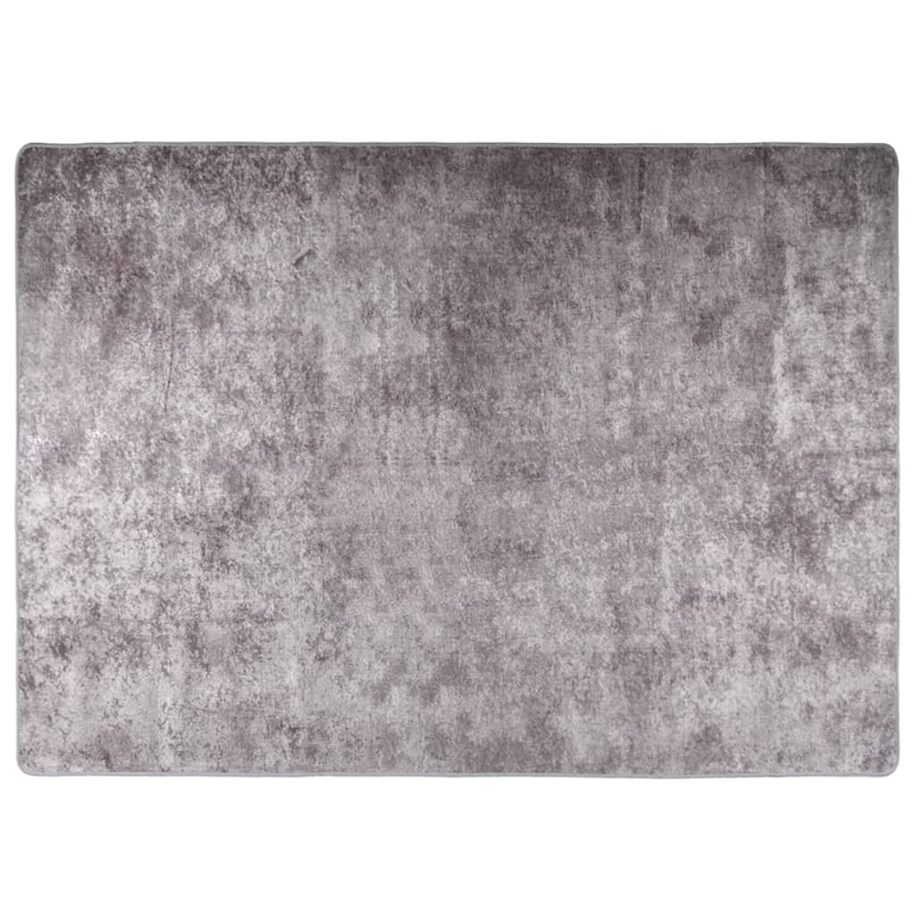 Vidaxl Alfombra Lavable Antideslizante 120x180 Cm Gris y Dorado