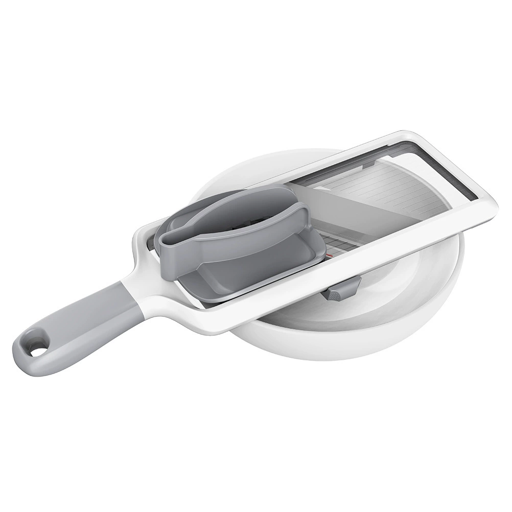 Cortadora, cortadora manual multifuncional, adecuada para cortar rápidamente frutas y verduras, cuchilla de acero inoxidable ajustable, mango de agarre cómodo, características de seguridad, fácil de limpiar