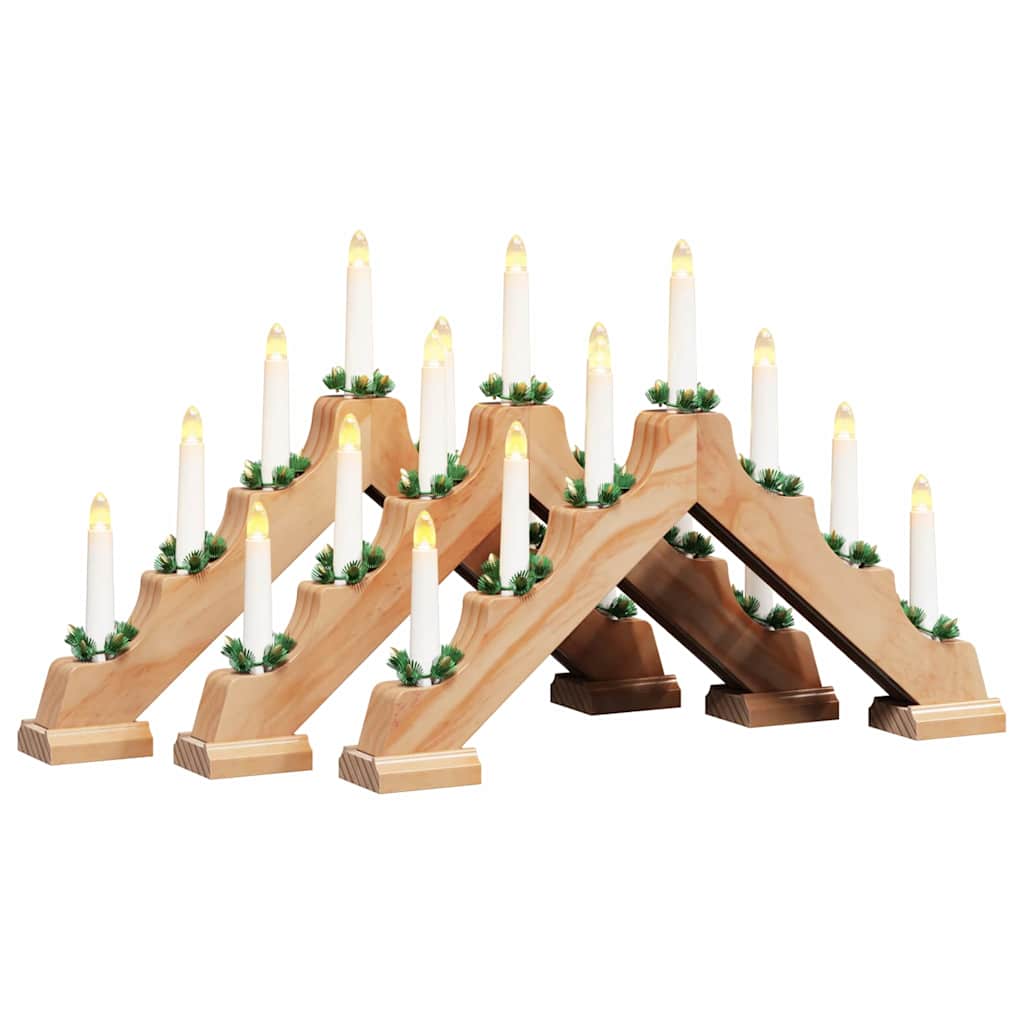 vidaXL Puente de velas navideñas 3 uds. 7 LED Multicolor