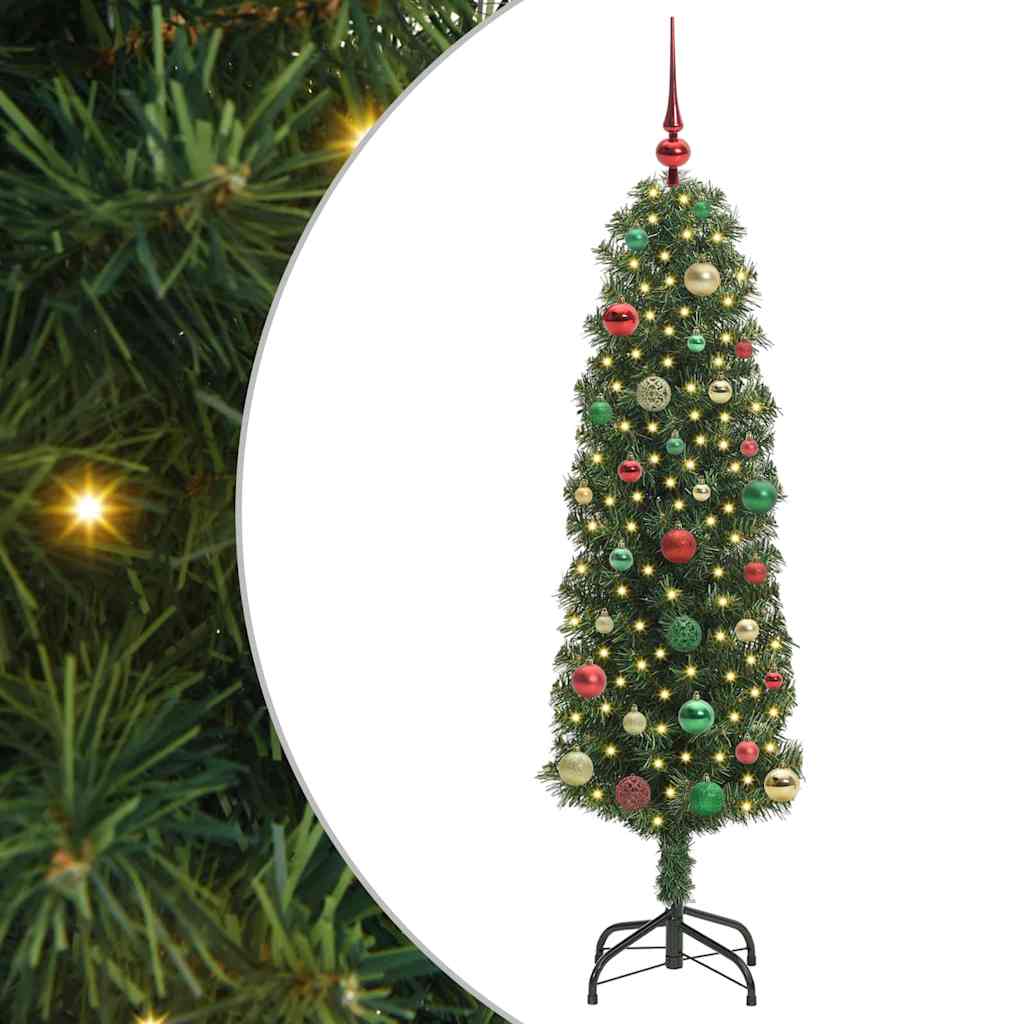 vidaXL Árbol de Navidad artificial Verde 150 cm PVC, Acero y Plástico Multicolor