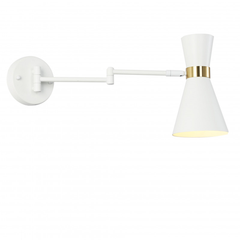 ALPINALUZ Aplique de Pared "SENDA" E27 con Brazo Articulado y Rotación, Metal Blanco, Ideal para Comedor, Cocina o Dormitorio.