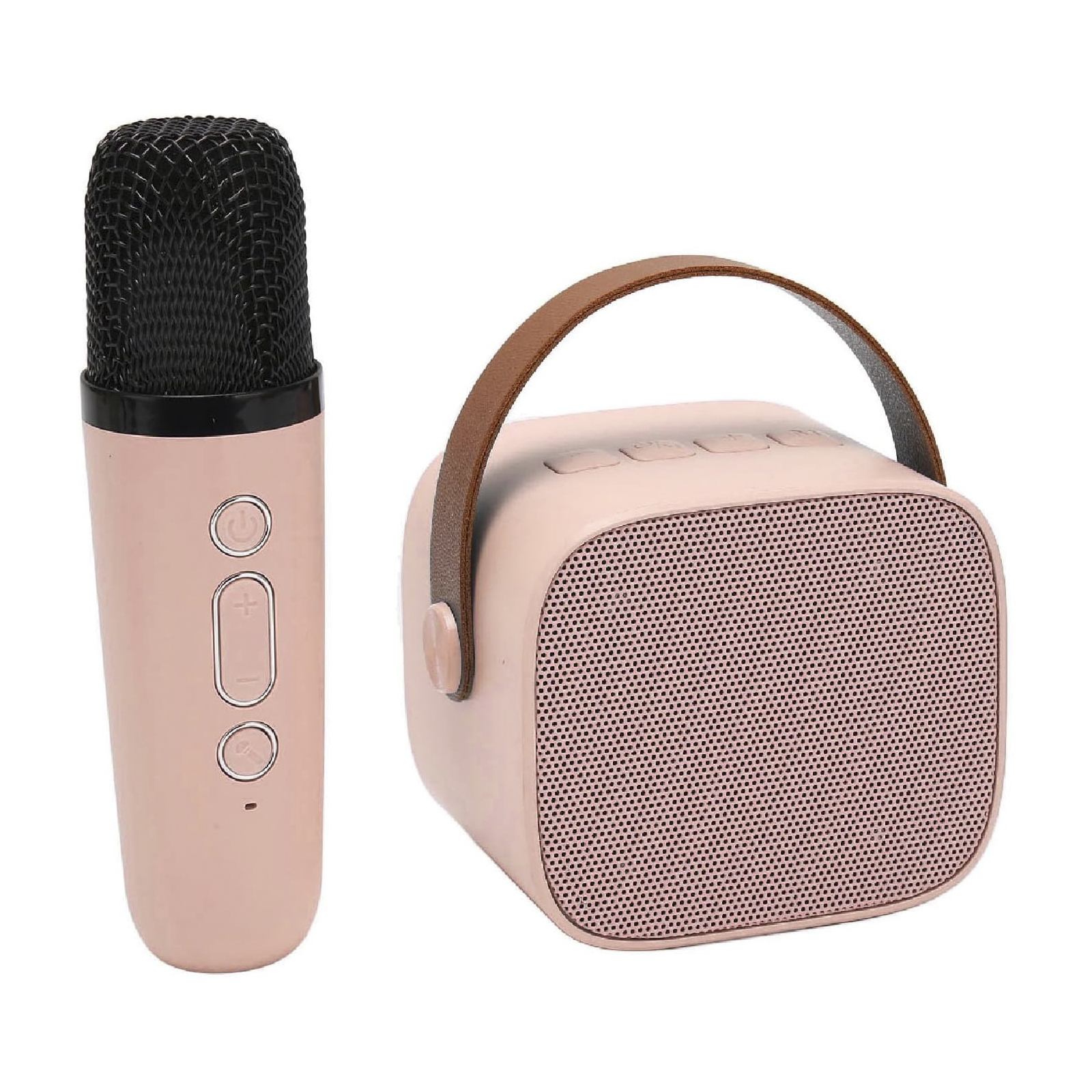 Altavoz Bluetooth con Micrófono Inalámbrico , Microfono para cantar con Altavoces Portatil Recargable, Karaoke Familiar Pequeño, Compatible con Tarjeta de Memoria USB BT AUX para TV, Sistema de Karaoke en Casa de Karaoke, Rosa y Azul