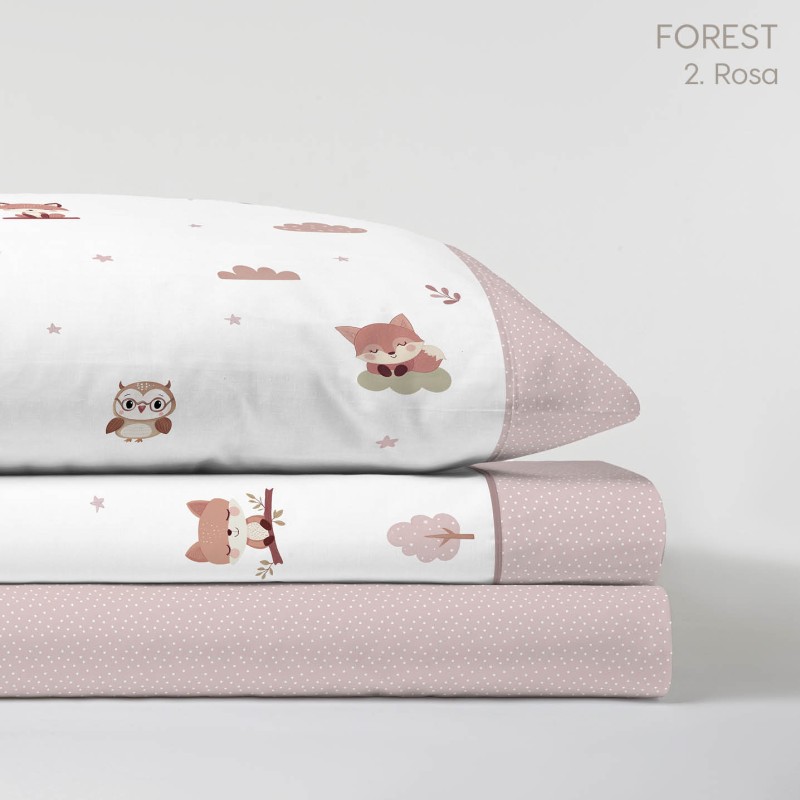 Juego de Sábanas de Tela rosa para niñas con dibujos de animales, Marca Kabely Kids