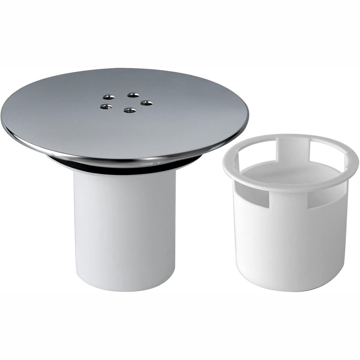 Om Home Accesorios de repuesto para tapas de desagüe de ducha - Tapa de desagüe de ducha cromada - Tapa de desagüe de ducha - Tapa de desagüe de ducha de 90 mm / 115 mm - Piezas de la tapa superior extraíbles - Flujo rápido