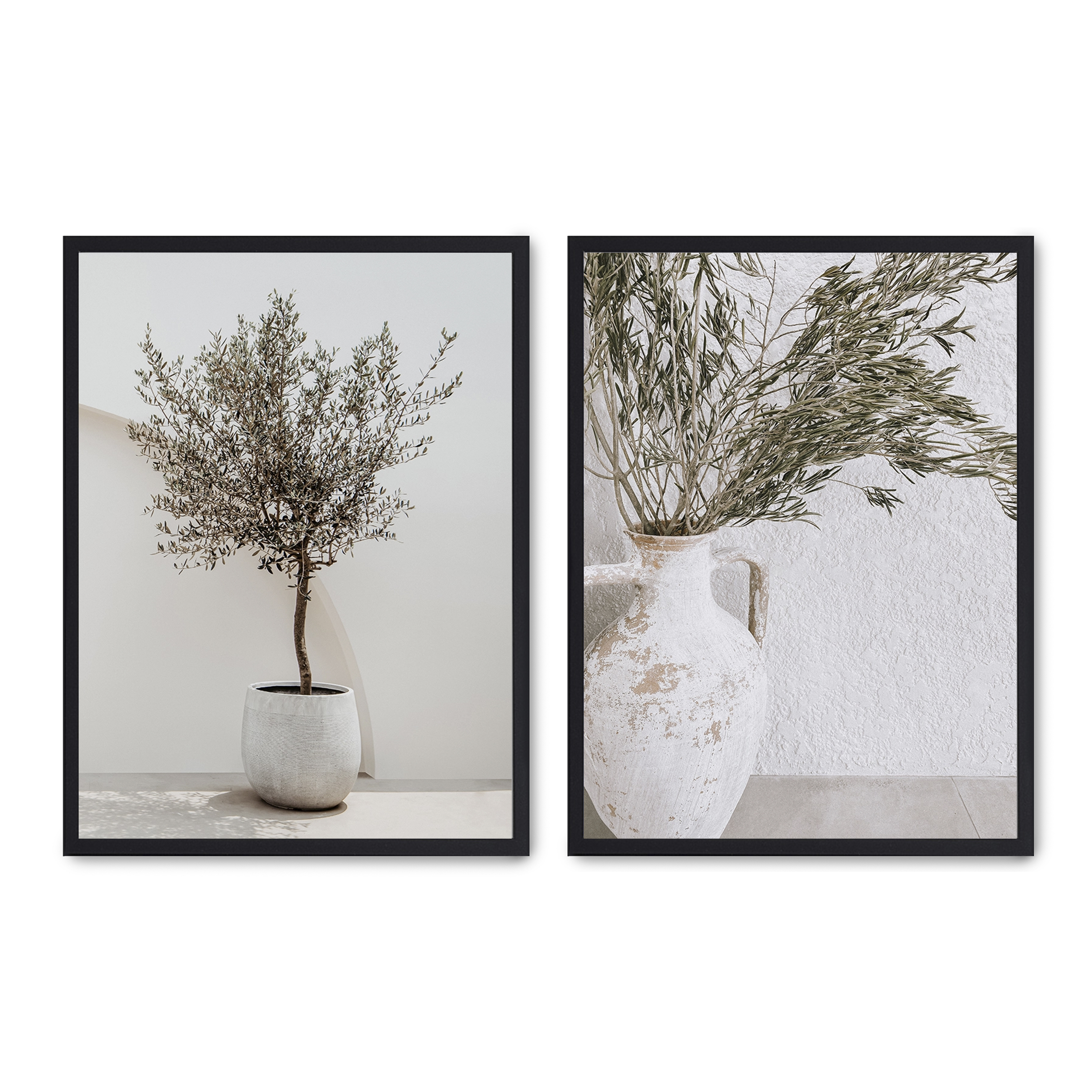 Set compuesto por dos cuadros con marco negro 30x40cm, Póster impreso en papel de calidad premium de 180gr, montado en marco de madera MDF con acabado en color negro, SETS