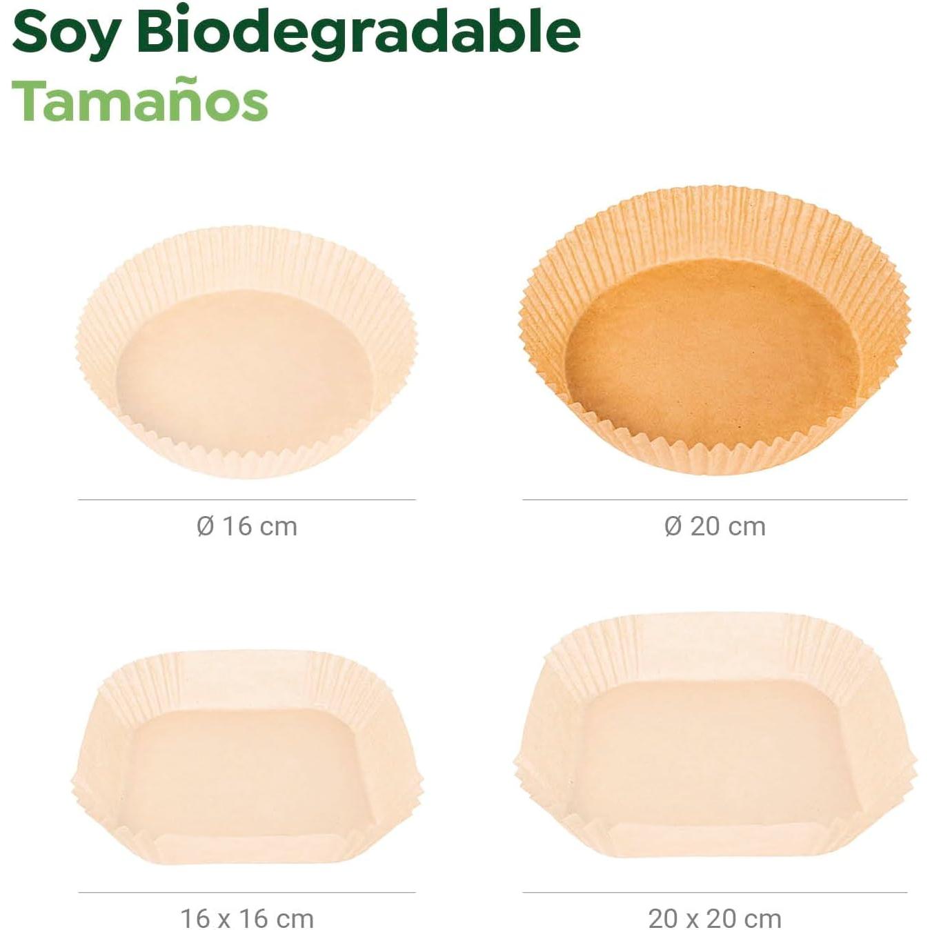 C.A | Moldes para Airfryer | Papel Siliconado Antiadherente | Redondo y Cuadrado | Reutilizable