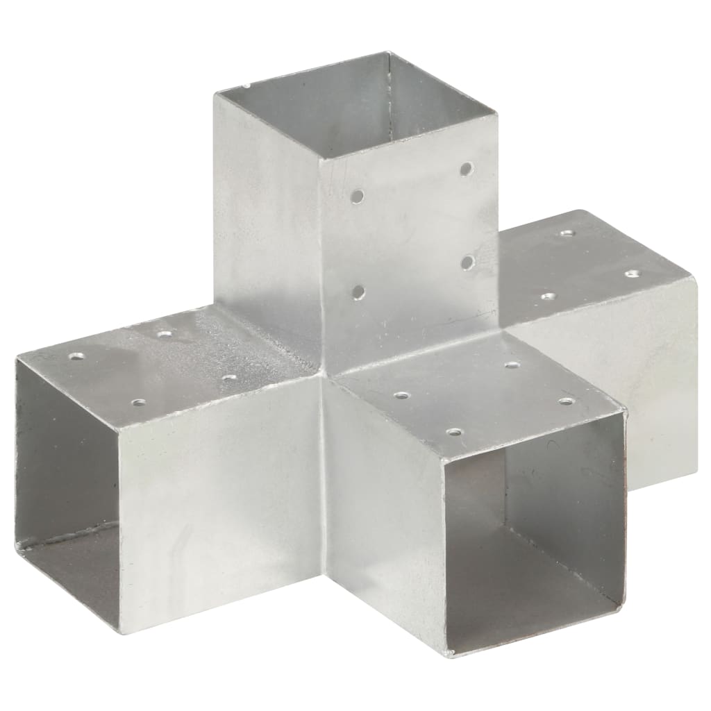 vidaXL Conector de Postes en Forma de X Metal Galvanizado Soporte Dimensiones 71 x 71 mm,  81 x 81 mm,  91 x 91 mm y mas