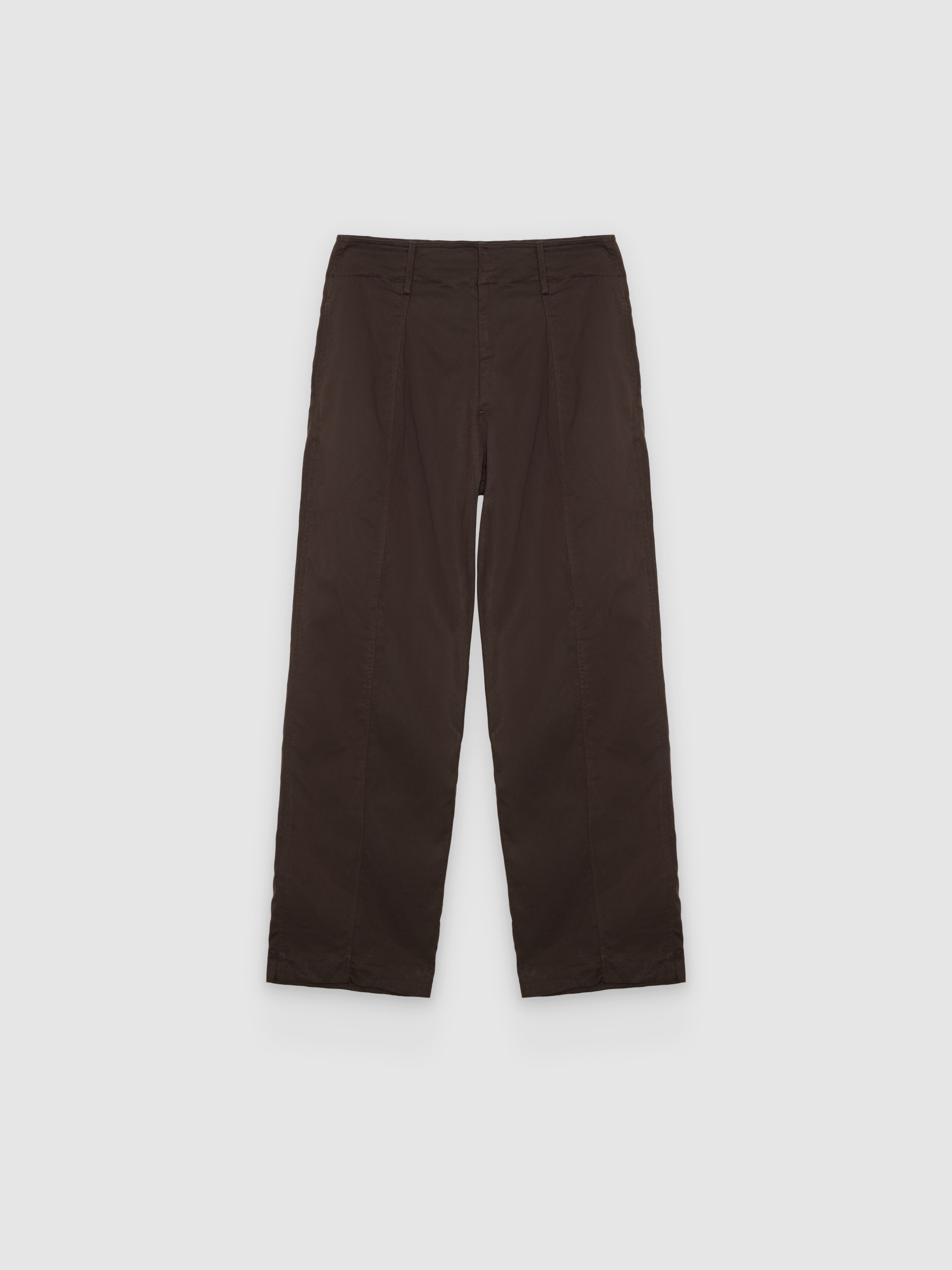 Pantalón carrot wide leg de tiro medio, silueta balloon y tejido modal con cierre de botón y cremallera INSIDE