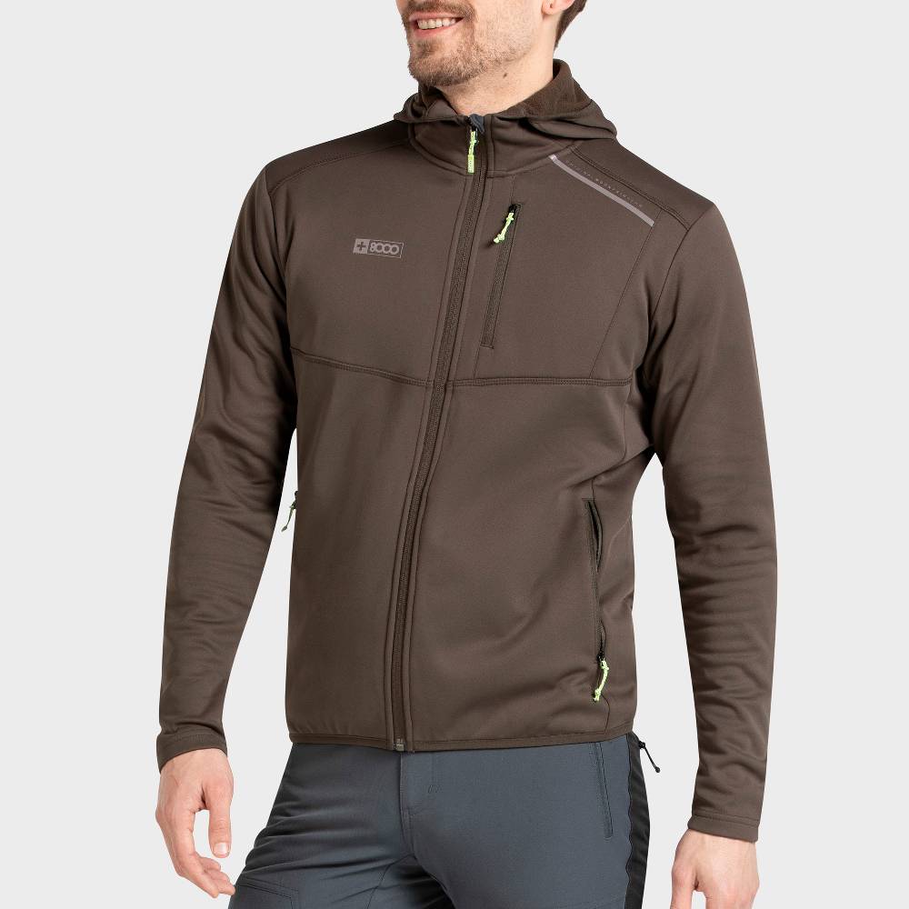 CHAQUETA +8000 MIRAVETE CABALLERO KAKI| OUTDOOR MONTAÑA TEJIDO TÉCNICO KAKI · +8000