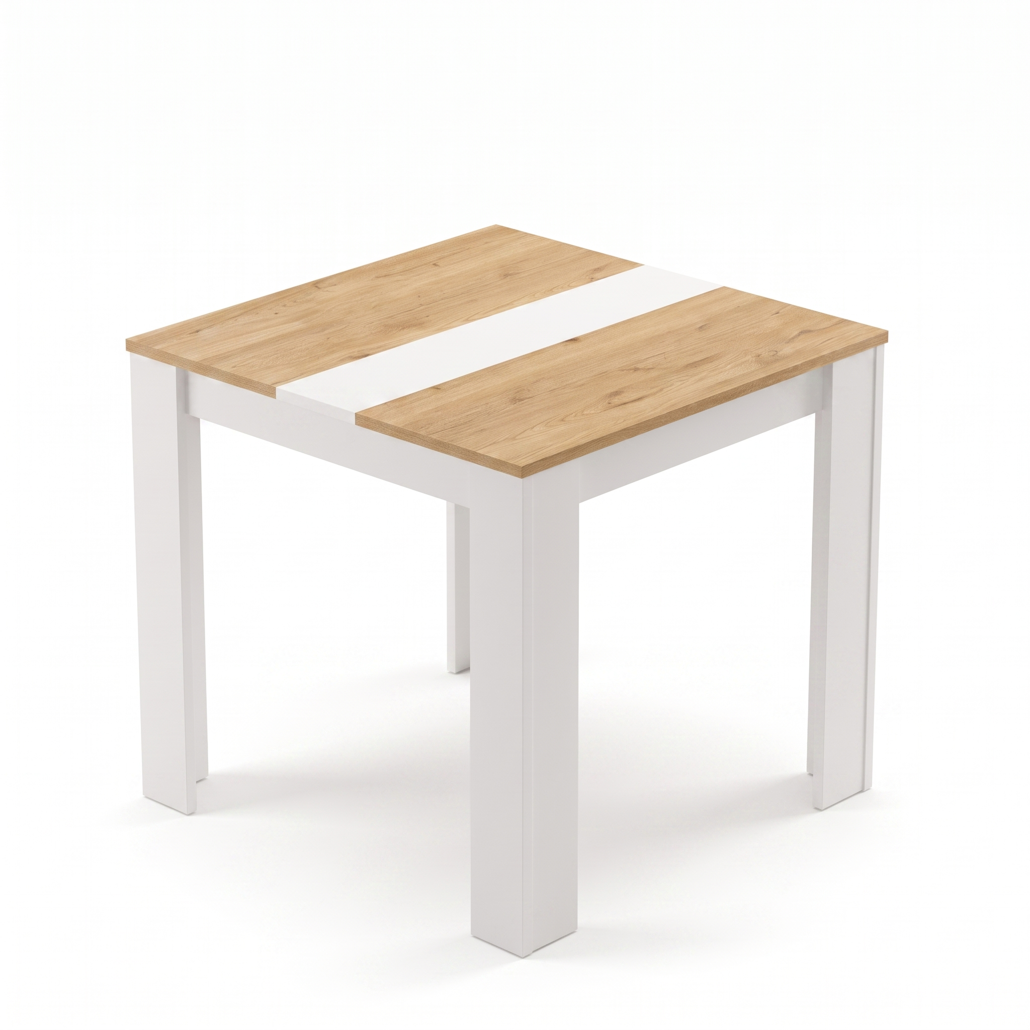 Mesa de Comedor Compacta 80x80 cm Blanco y Roble CASA basics