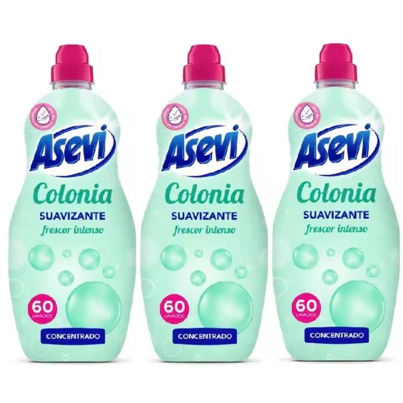 Asevi  - Pack 3 botellas Suavizante Colonia frescor Intenso - Extra Suavidad y Frescura