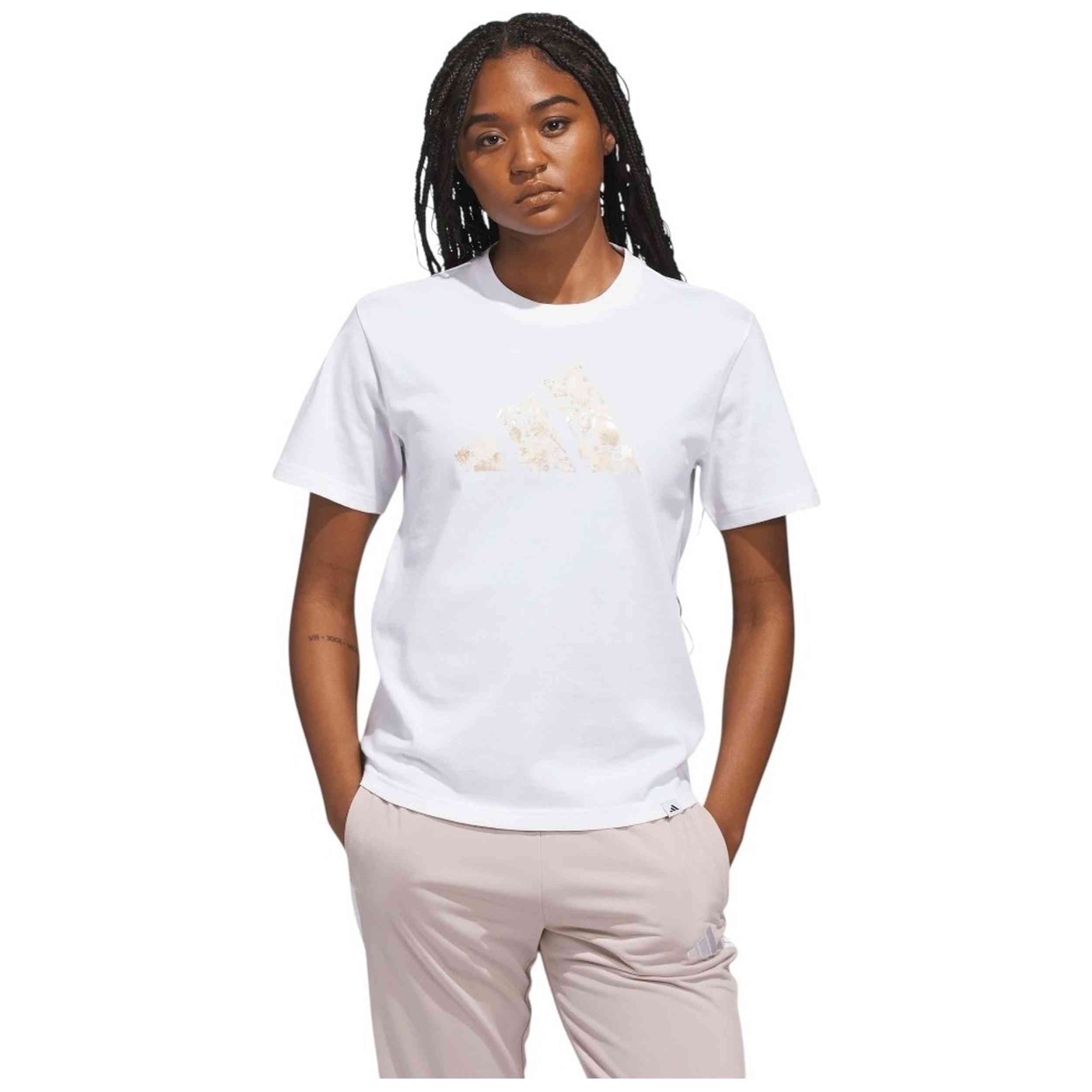 Camiseta De Manga Corta Adidas modelo KB2429 para Mujer en color Blanco