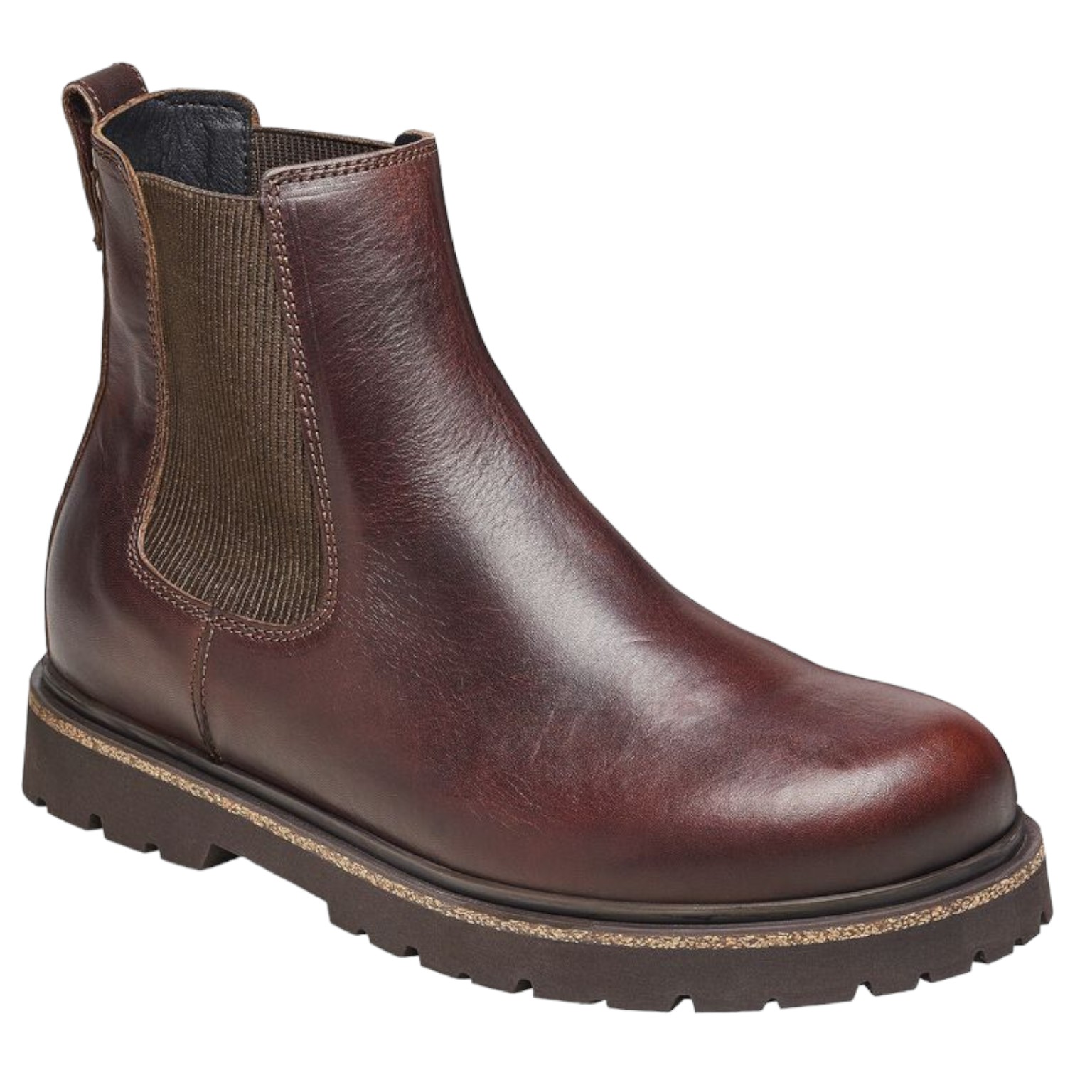 Stivaletto Uomo Birkenstock Beatles Highwood Slip On Mid Leather Chocolate Brown