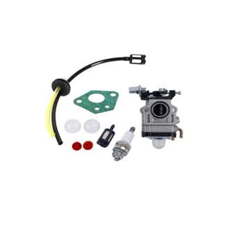 CA Carburador para cortacésped MP15 de 15 mm, 1E40-5 (43 cc, 49 cc y 52 cc), kit de carburador para herramientas de jardinería, con junta de tubo de bujía y filtro de combustible.