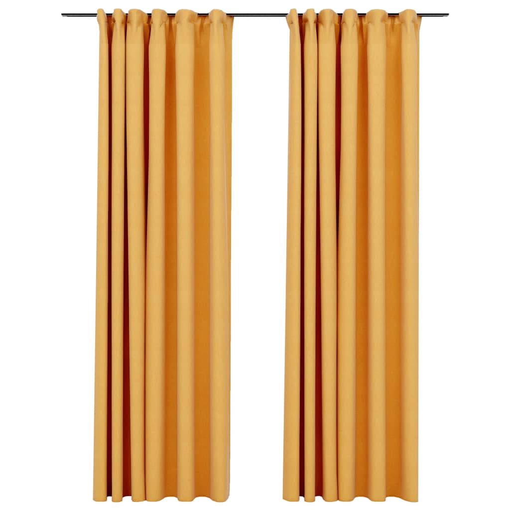 vidaXL Cortinas Opacas con Ganchos 2 Piezas 140x225 cm Ventana Anillas Color Azul,  Gris,  Negro y mas