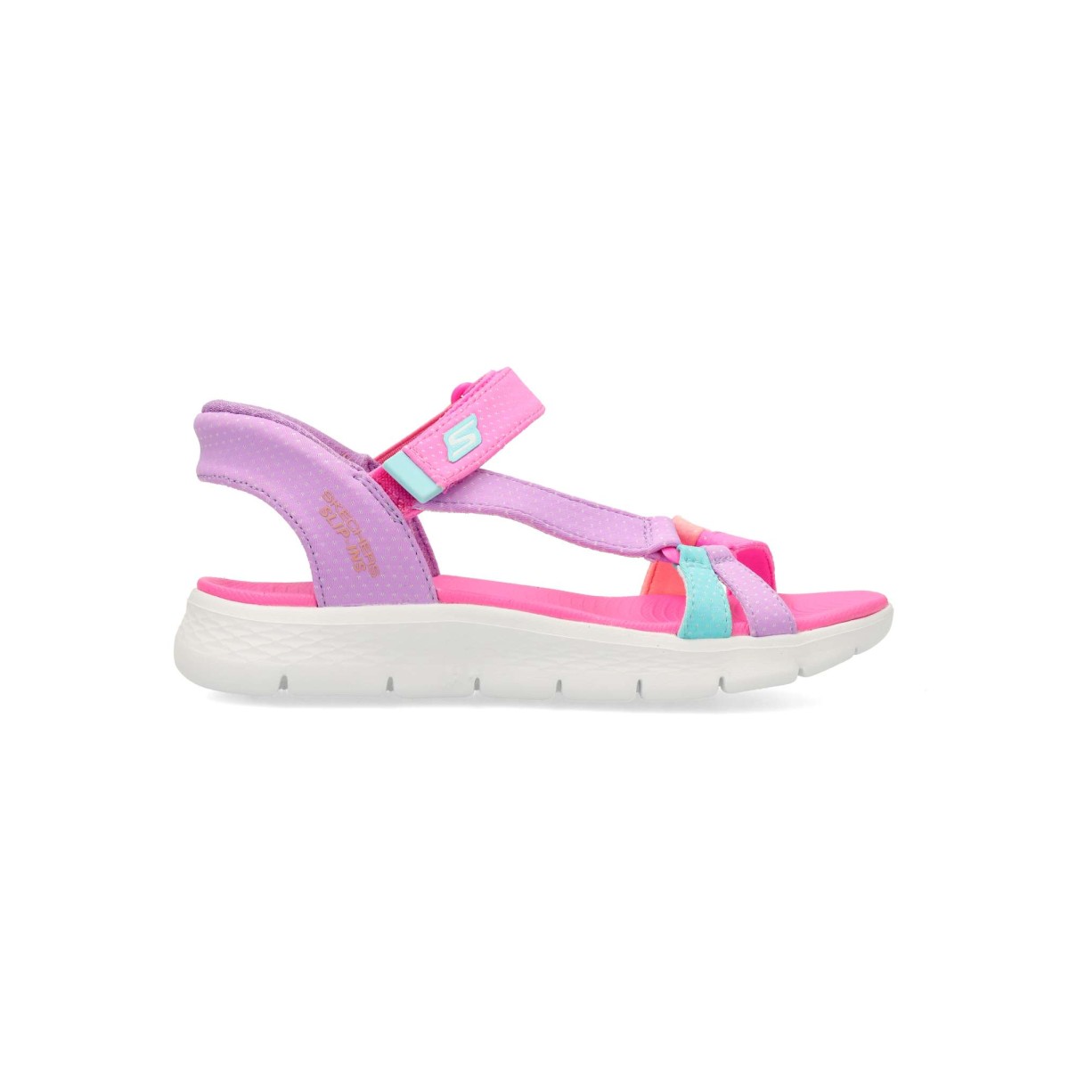 Skechers - Sandalias para niña GO WALK Flex con sistema Heel Pillow™, cierre de velcro ajustable y suela flexible con tracción