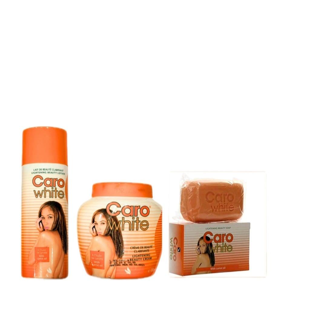 Carowhite  Crema Loción Hidratante Pack Caro White Cream Lotion soap Set Cuidado Corporal Suavidad Luminosidad Combo