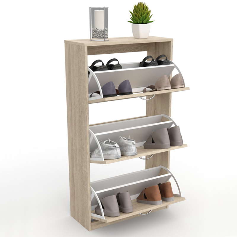 Dormidan - Zapatero 3 Puertas, Mueble Armario, Gran Capacidad