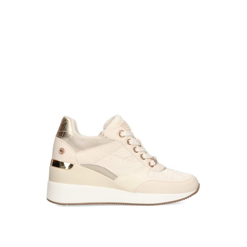 Zapatillas Casual Xti - Mujer - Cuña Alta - Modelo 141907 - Color Hielo