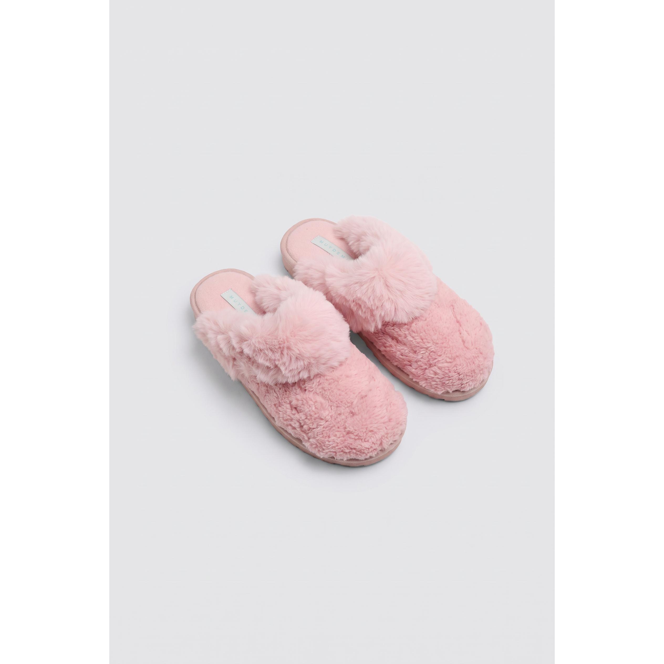 Ysabel Mora - Zapatillas de casa de pelo suave rosa