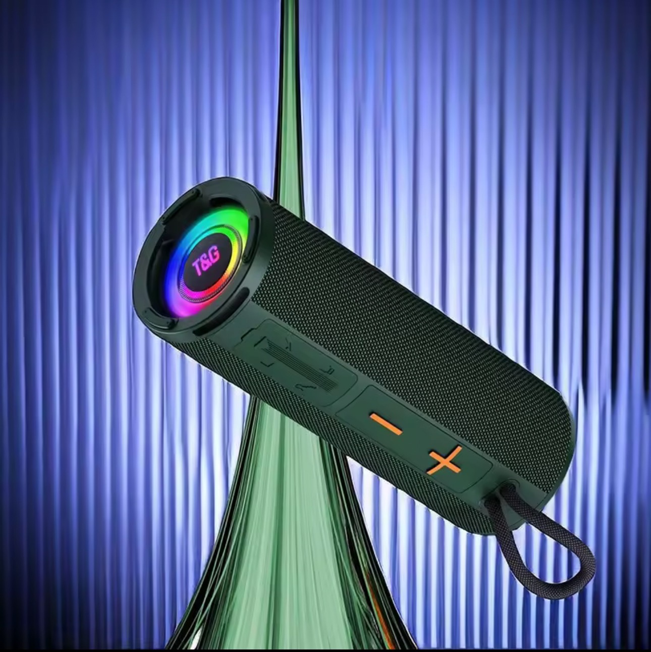 T&G Altavoz Bluetooth Inalámbrico T&G TG421 Portátil Potente con Luces RGB Resistente al Agua