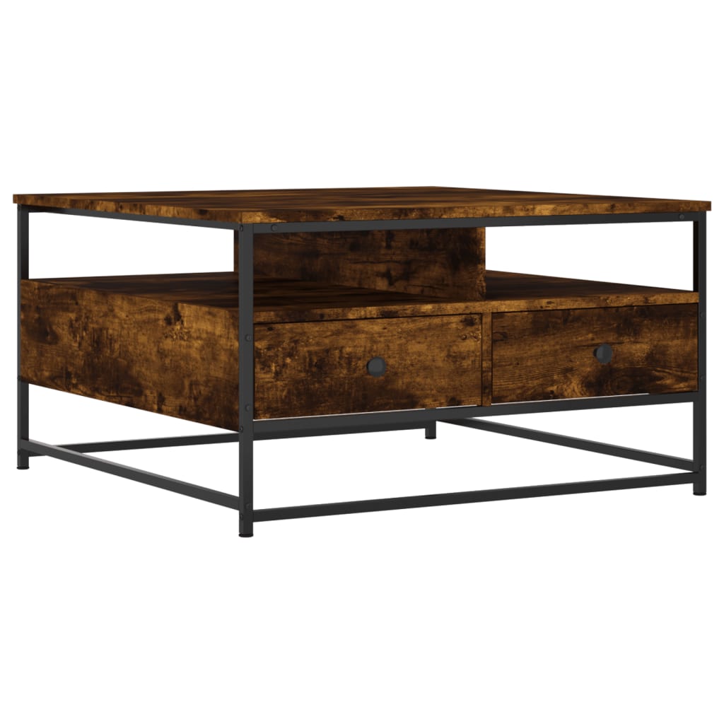 Vidaxl - Mesa de Centro de Madera de Ingeniería 80x80x45 Cm - Roble Ahumado
