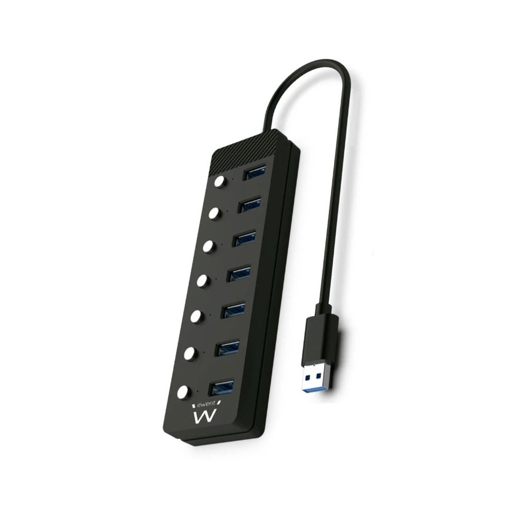 EWENT Hub usb-usb-c 7 ptos interruptor c/alimen.