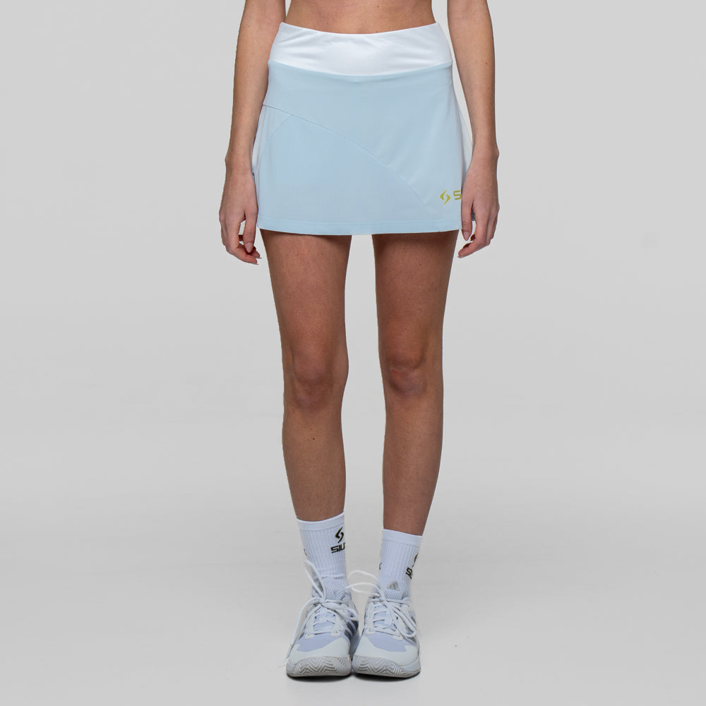 Siux - Falda de Pádel Celeste Daruma Mujer - Con Culotte Interior, Cómoda y Transpirable - Ropa Deportiva para Pádel - Falda Deportiva - Con Culotte Interior - Tejido Transpirable