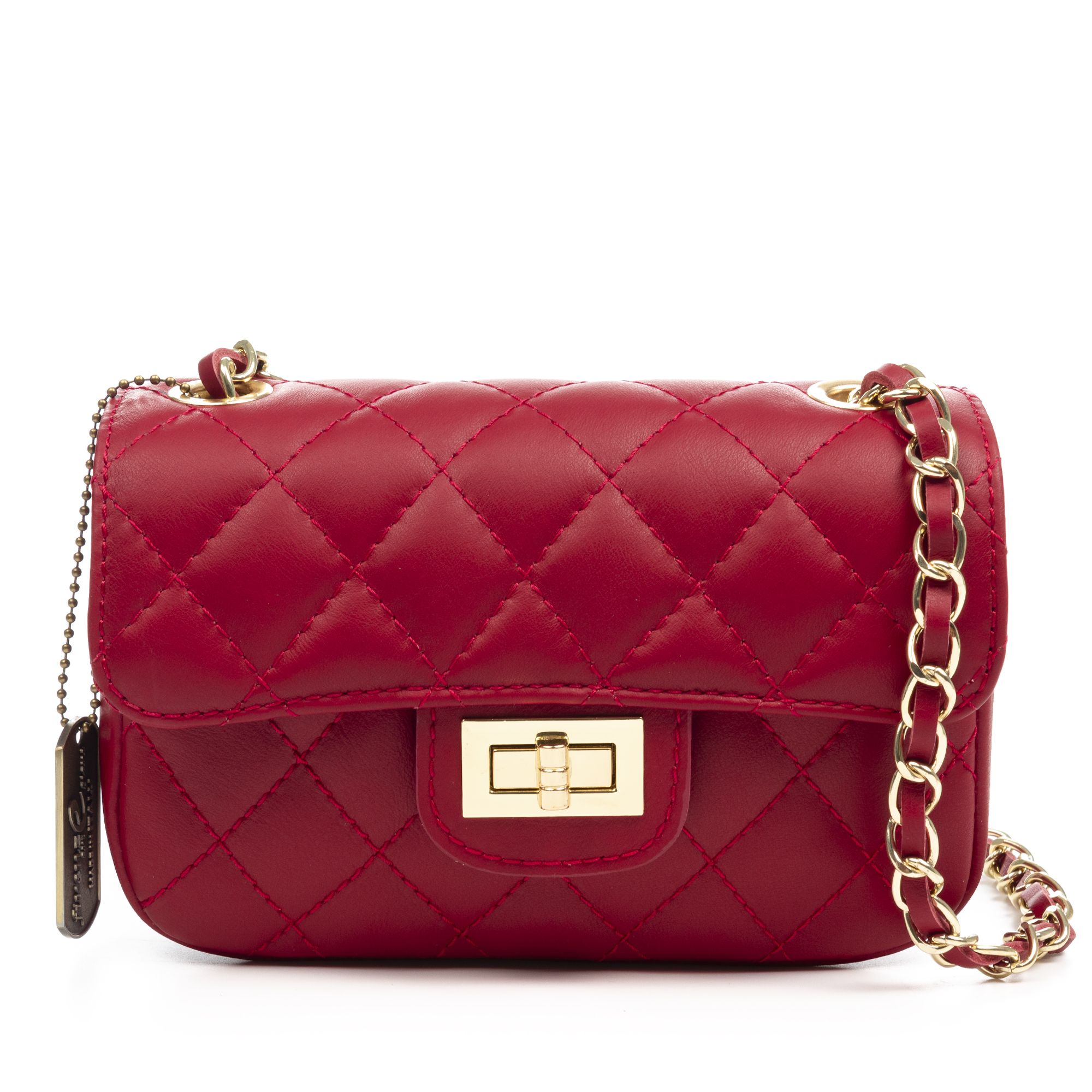 FIRENZE ARTEGIANI Arcola bolso bandolera mujer. Piel auténtica acabado Sauvage acolchado. Fabricado en Italia 20x7x13 Cm.