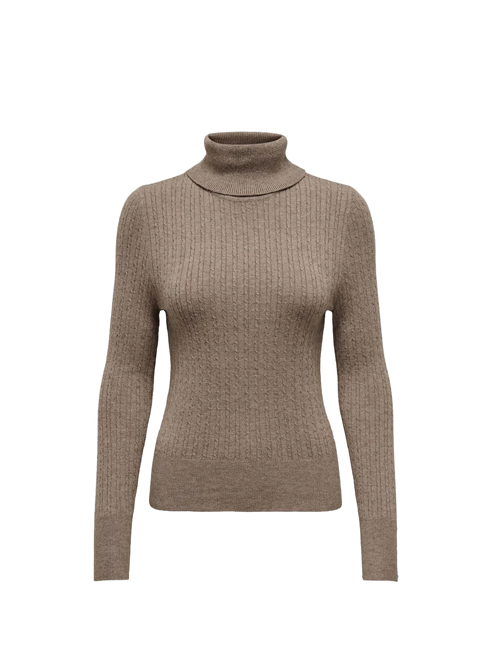 Only mod. 15332207 Jersey de cuello alto trenzas