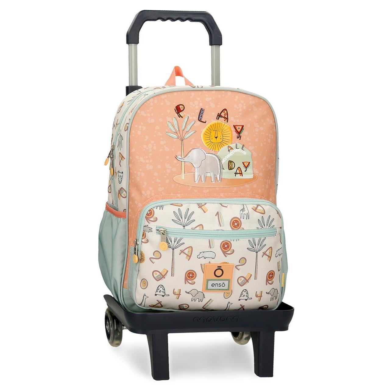 Mochila escolar con carro Enso Play all day melocoton