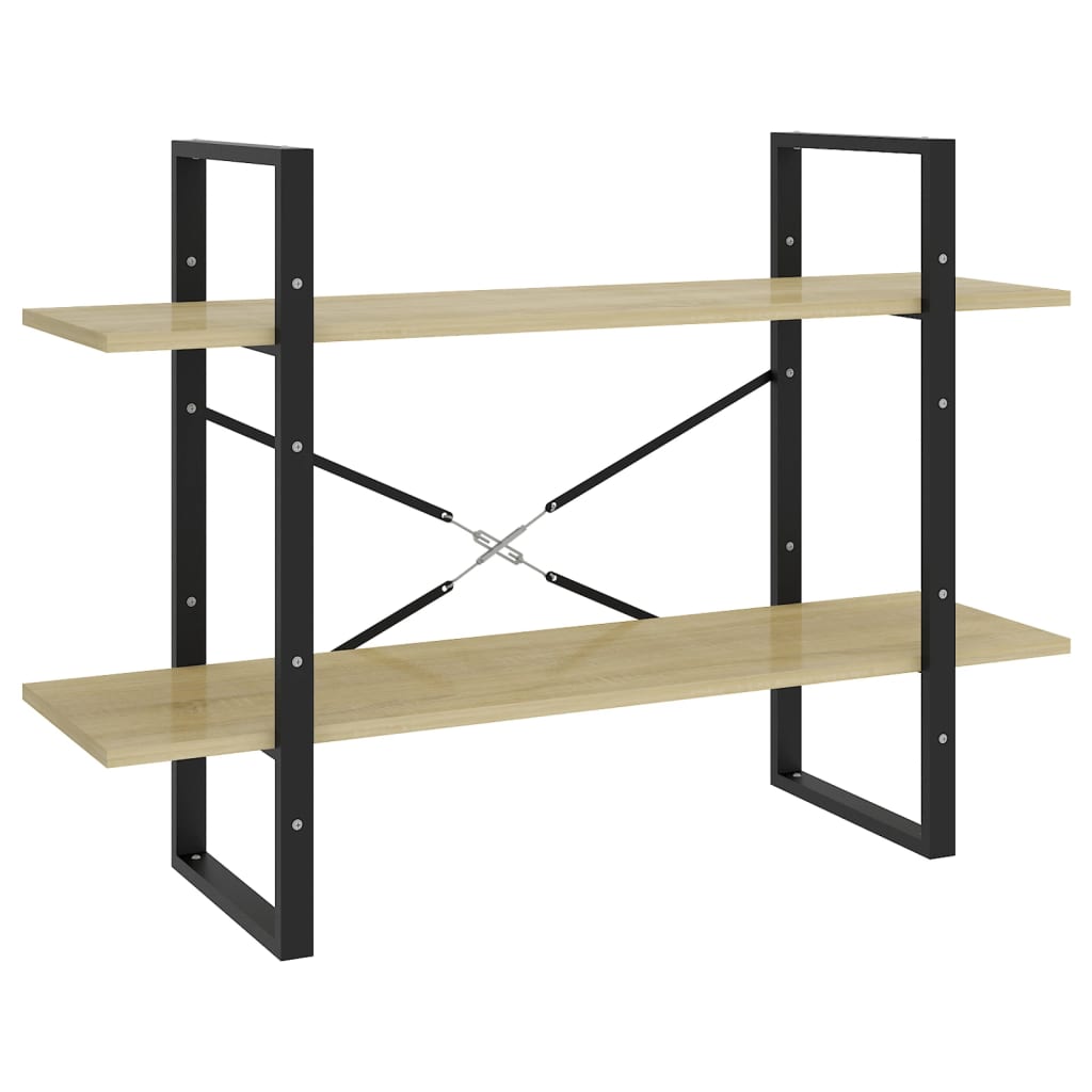 vidaXL Estantería de 2 niveles madera contrachapada 100x30x70cm Multicolor