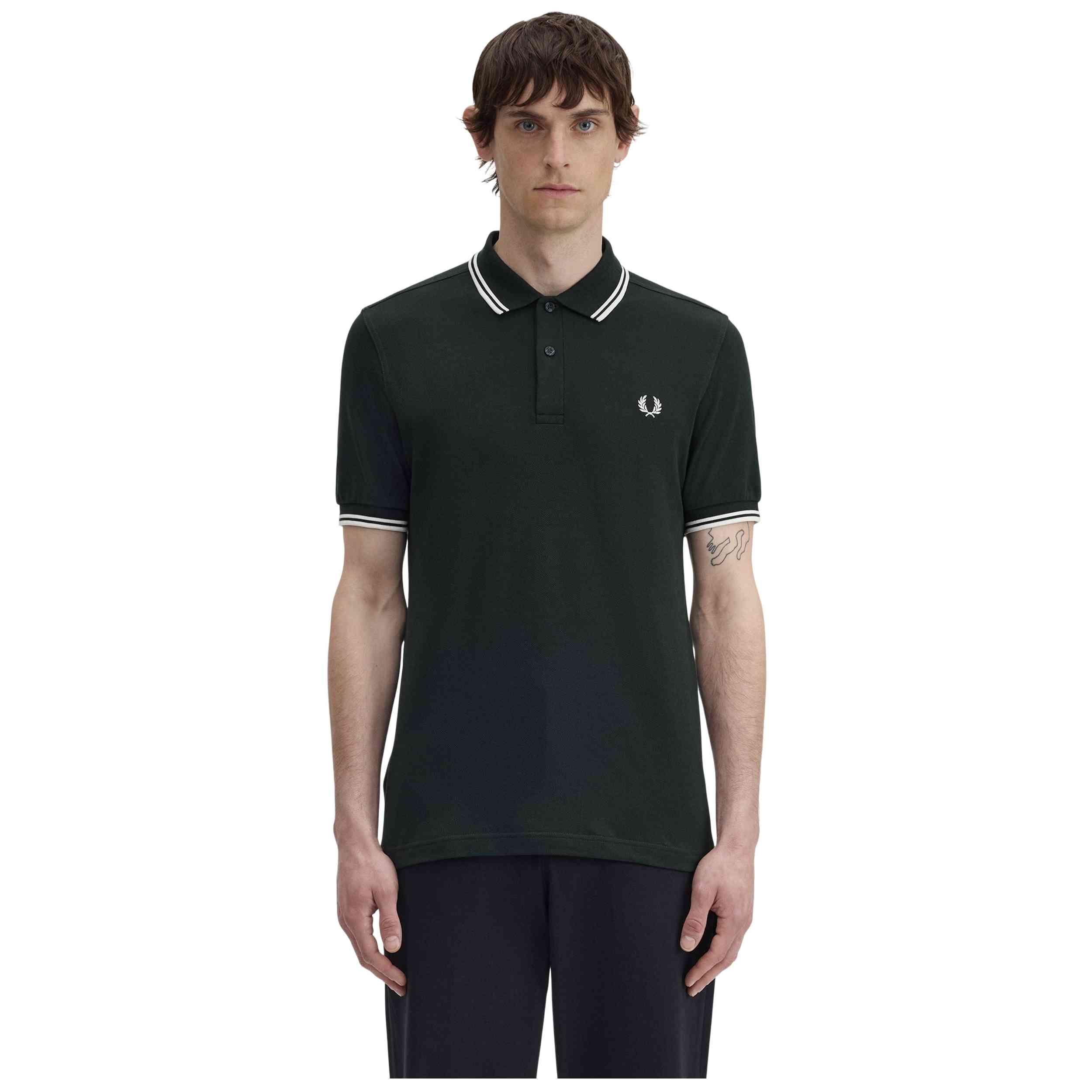 Polo De Manga Corta Fred Perry modelo M3600 para Hombre en color Verde