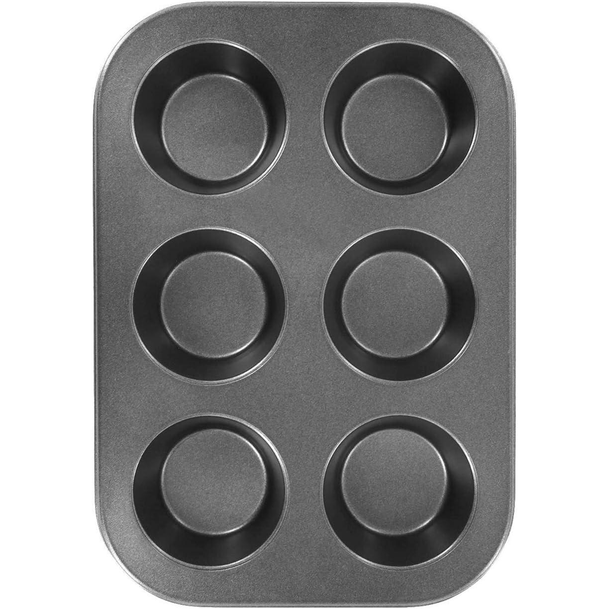 Moldes para Magdalenas y Muffins para el horno para 6 y 12  Magdalenas y Muffins  Acero al Carbono con Recubrimiento Antiadherente  Fácil limpieza  Molde Repostería
