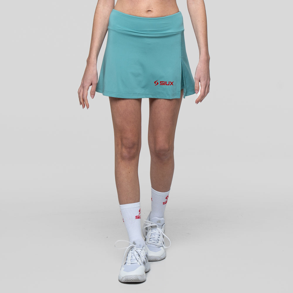Siux - Falda de Pádel Verde Wave Mujer - Con Culotte Interior, Cómoda y Transpirable - Ropa Deportiva para Pádel - Falda Deportiva - Con Culotte Interior - Tejido Transpirable