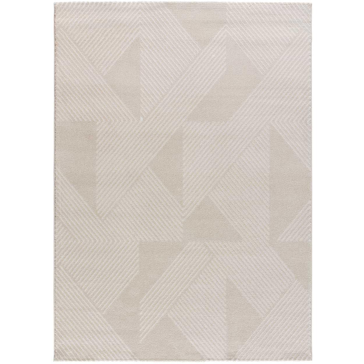 ATTICGO Alfombra de Interior Estilo Geométrico en Crema - HL-GEOMETRIC 12510 | 80X150, 160X230, 200X300 cm