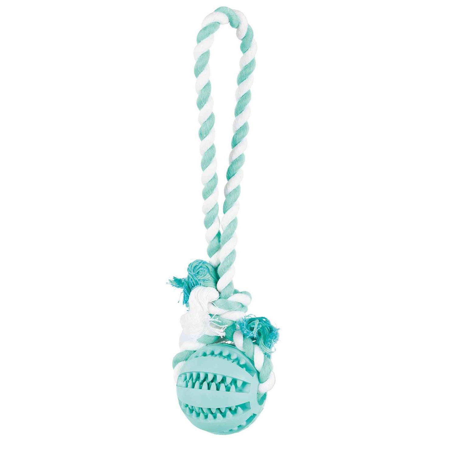 Trixie Tirador con Cuerda y Pelota Menta Denta Fun para Perros  Juguete para Perros