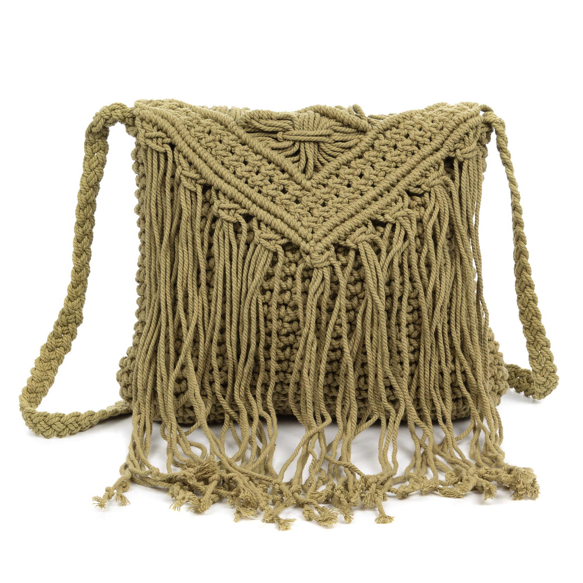 IRIA QUINTANA Zermeghedo bolso bandolera de algodón trenzado. 23x4x22 Cm.