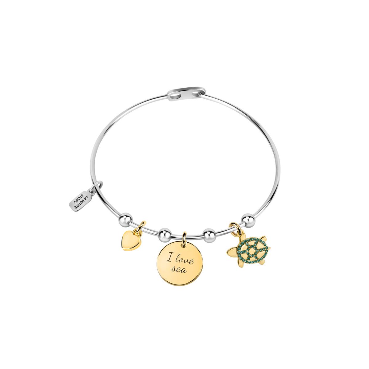 La Petite Story Pulsera Mujer Bangle Br Lps-ss+gold-ar De Acero, Latón Plateado Lps05arr45