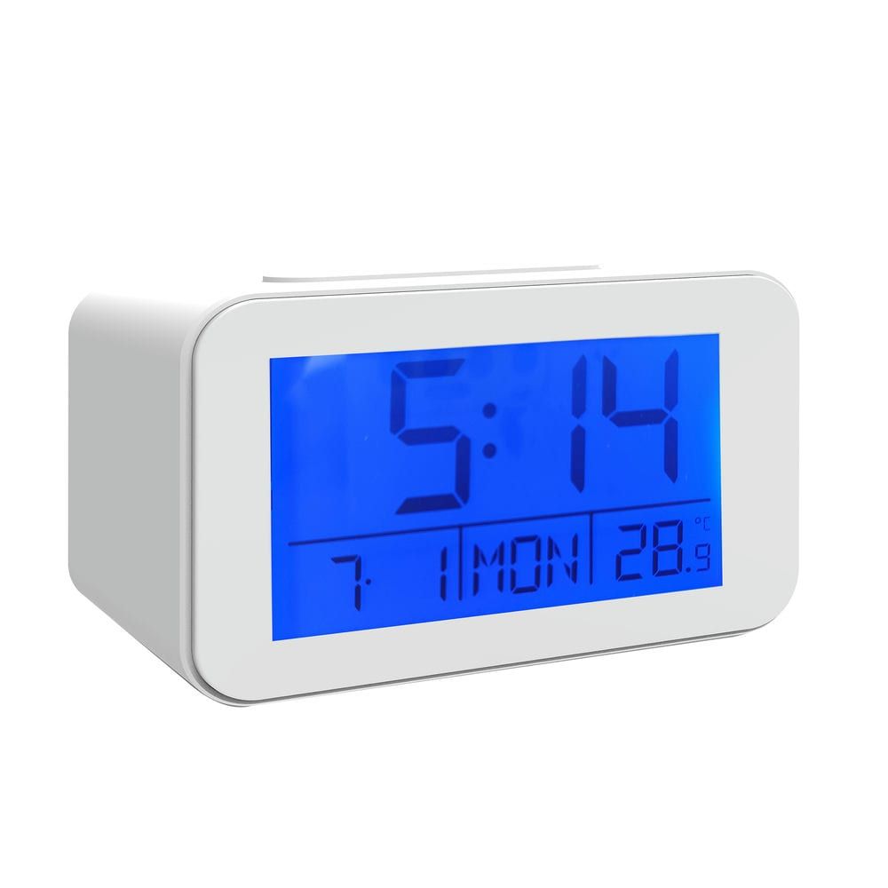 Reloj Digital Küken con Alarma y Termómetro - Funciones: Hora, calendario, temperatura, alarma/despertador, luz azul