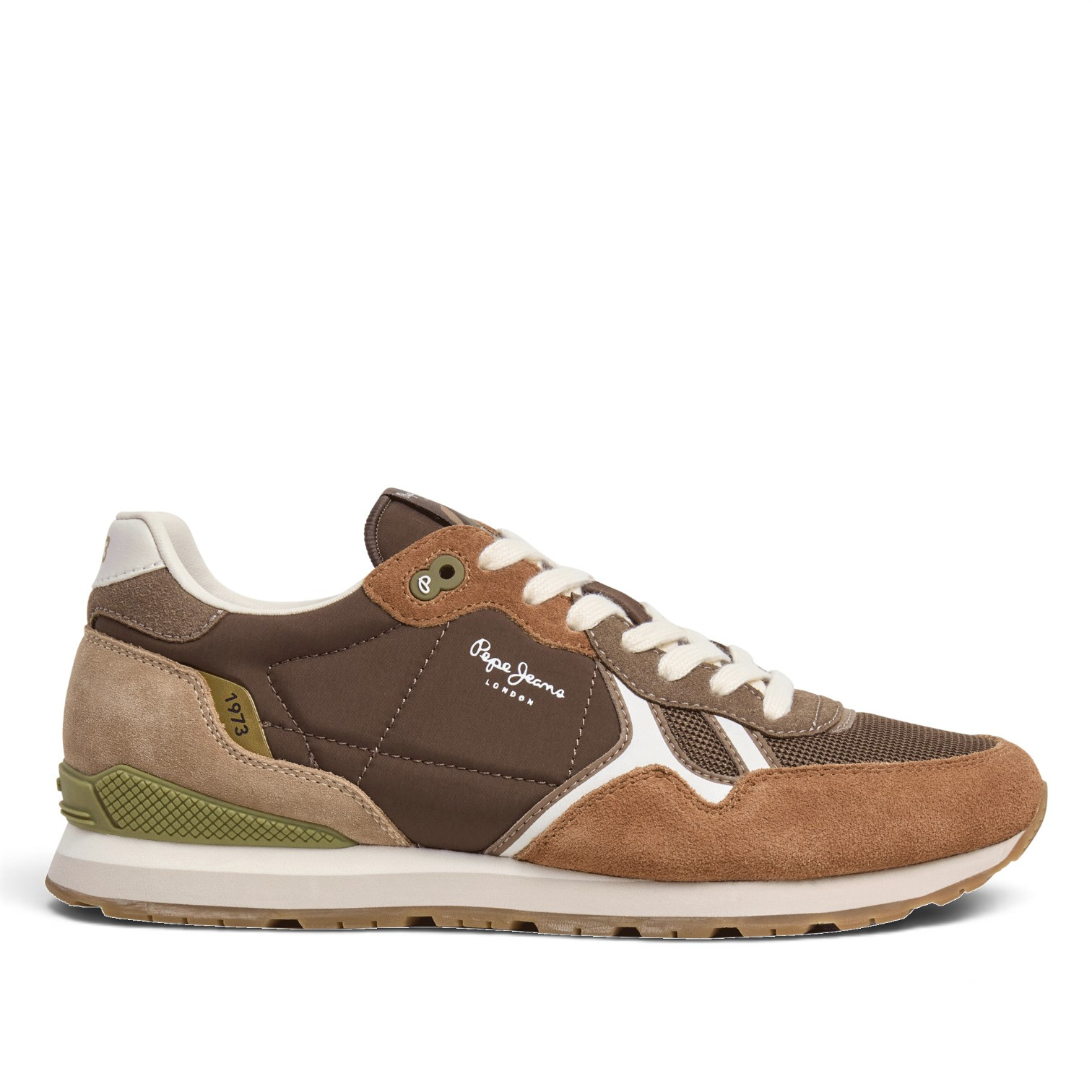 Zapatillas Pepe Jeans Brit de hombre marrones de ante estilo retro running