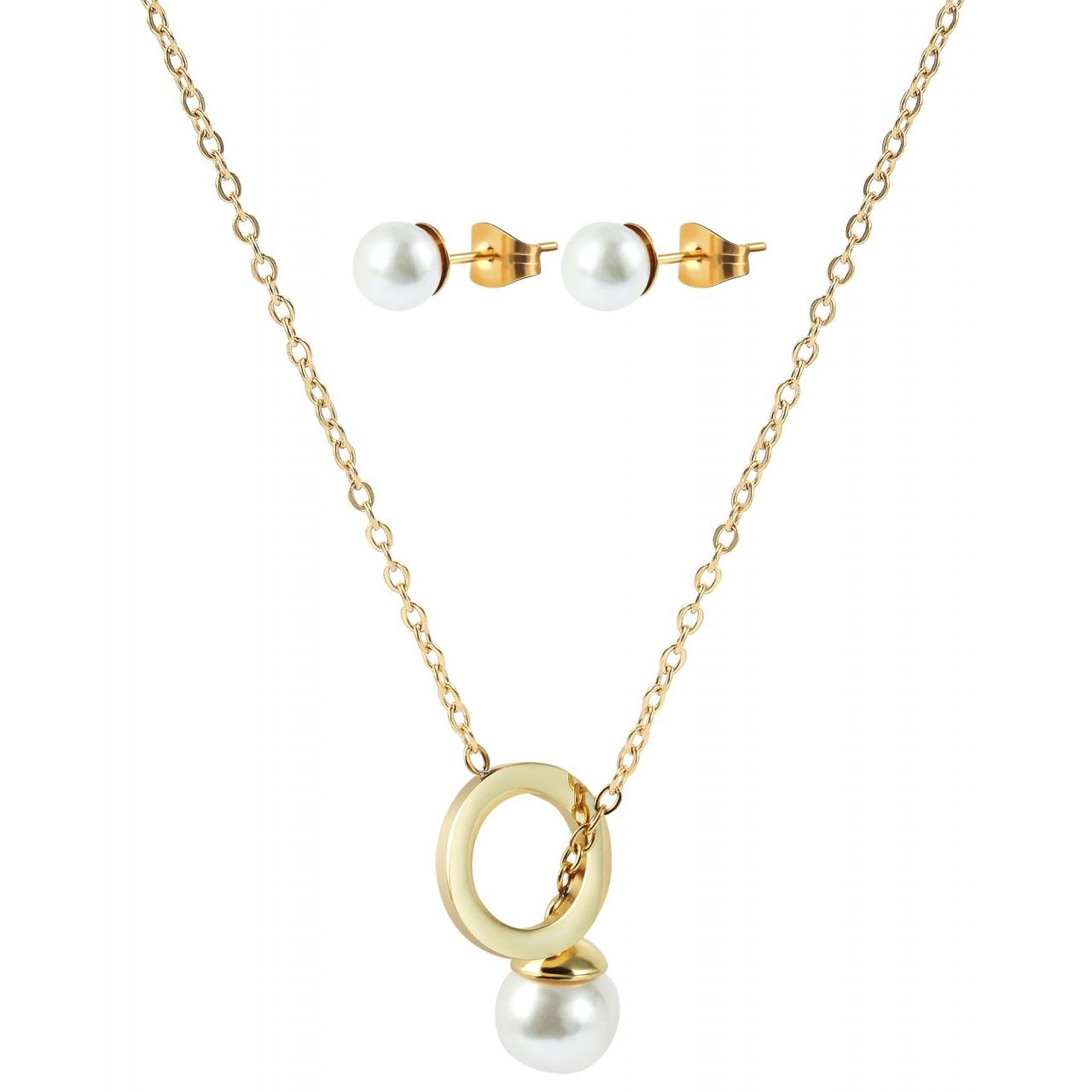 Akzent® Conjunto Collar e Pendientes em Aço Inoxidável
