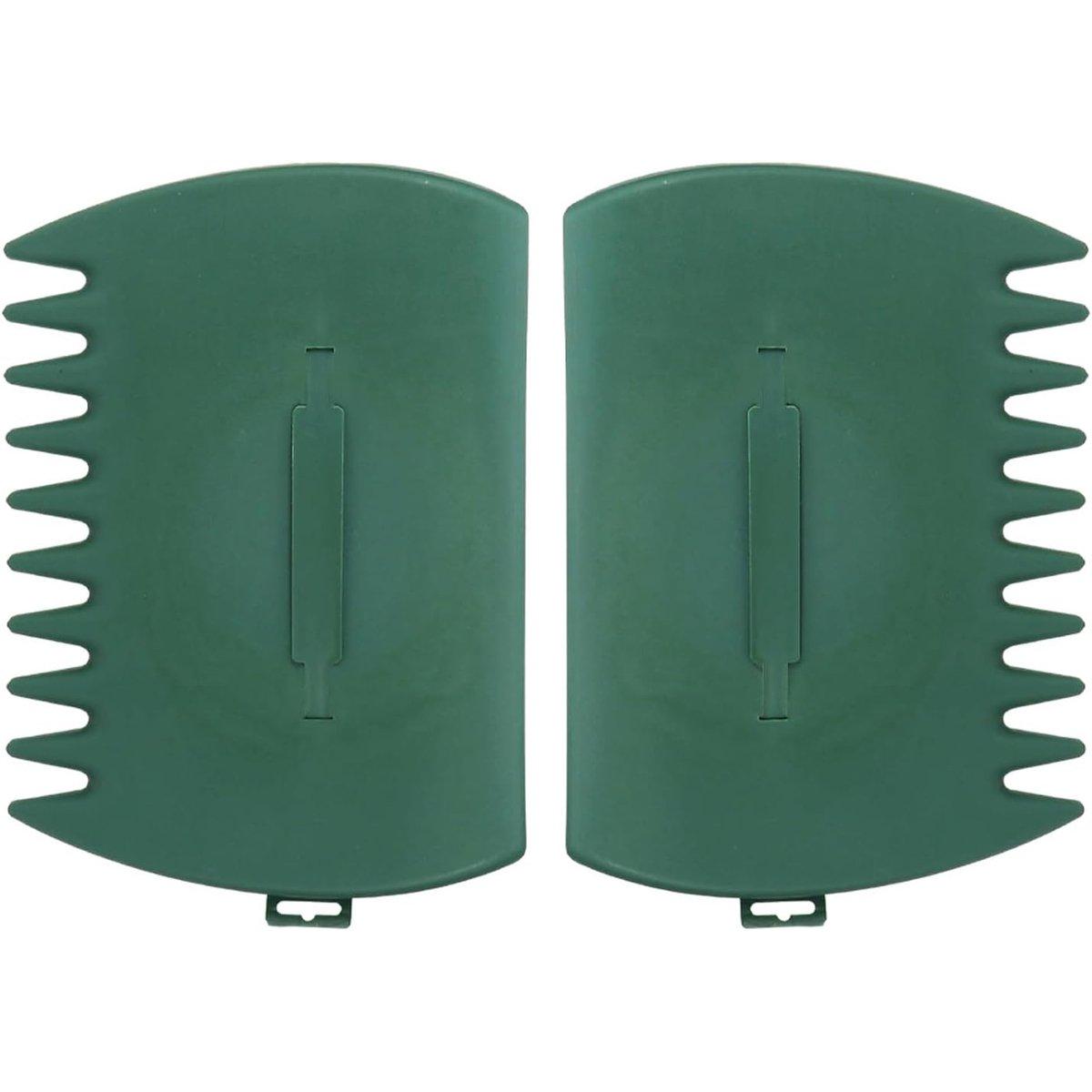 Recolector de hojas - Juego de pinzas para hojas - Garra manual - Cuchilla de garra para césped - Paquete de 2 - 34*25cm - Verde - Elimina rápidamente las hojas caídas y los recortes de césped - Herramientas de jardín para exteriores, rastrillo de plástic