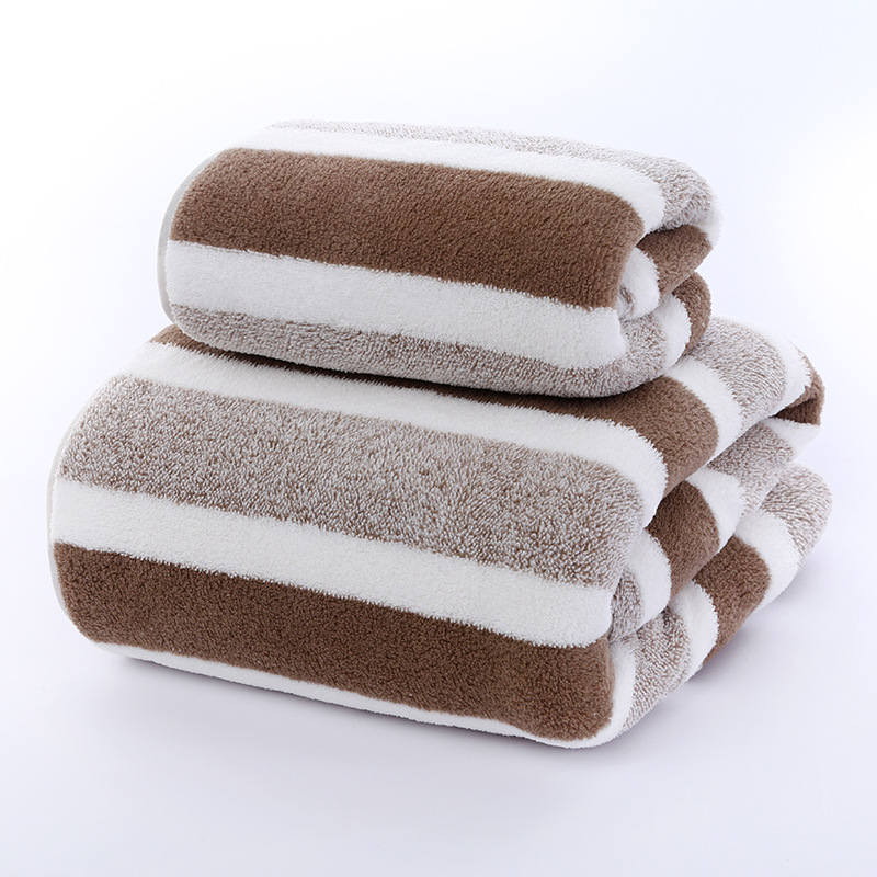 Juego De Toallas De Baño Con Patrón Rayado Toalla De Rostro Suave Absorbente Y Secado Rápido Para El Baño Y El Hogar