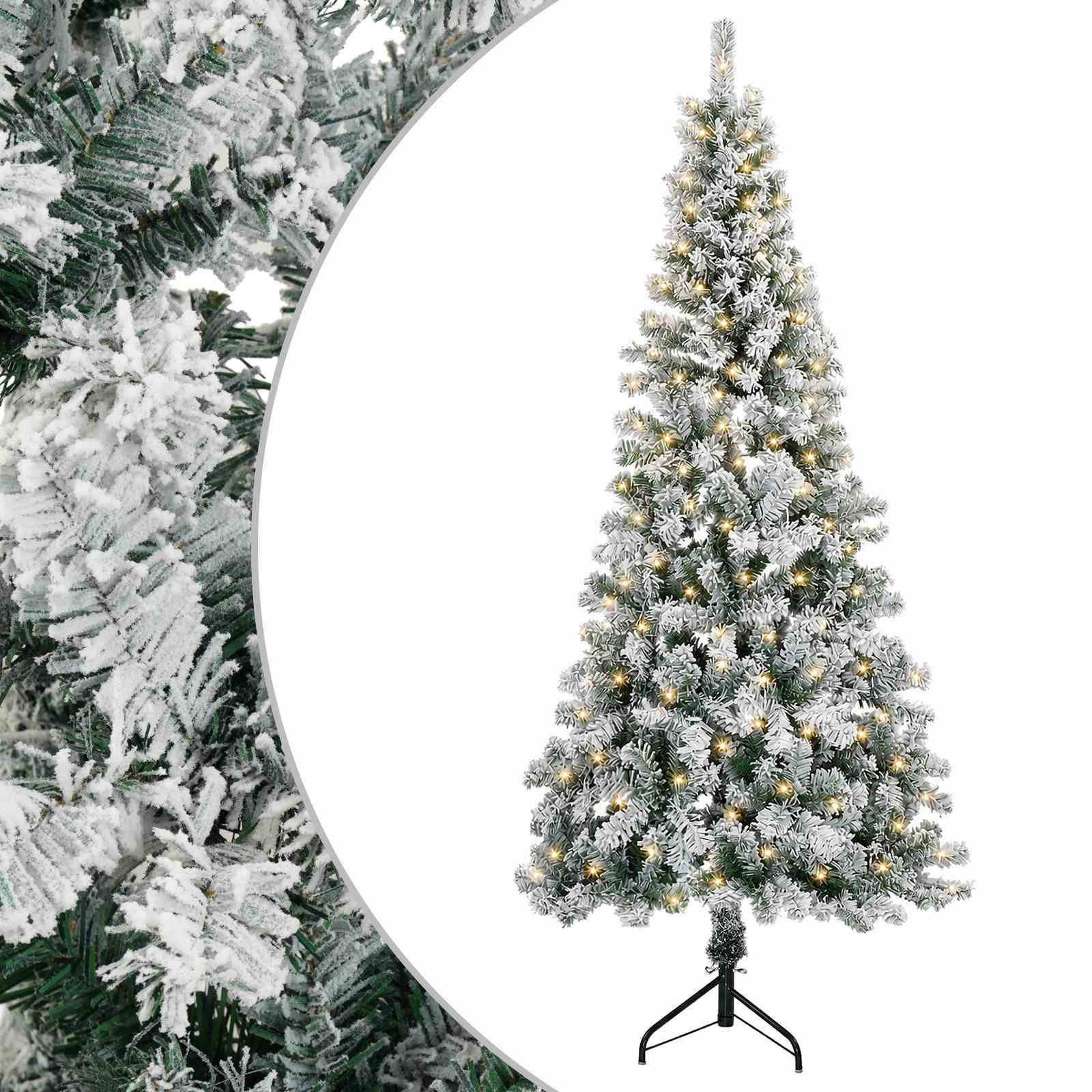 vidaXL Árbol de Navidad artificial con ramas articuladas Blanco Cálido Multitalla