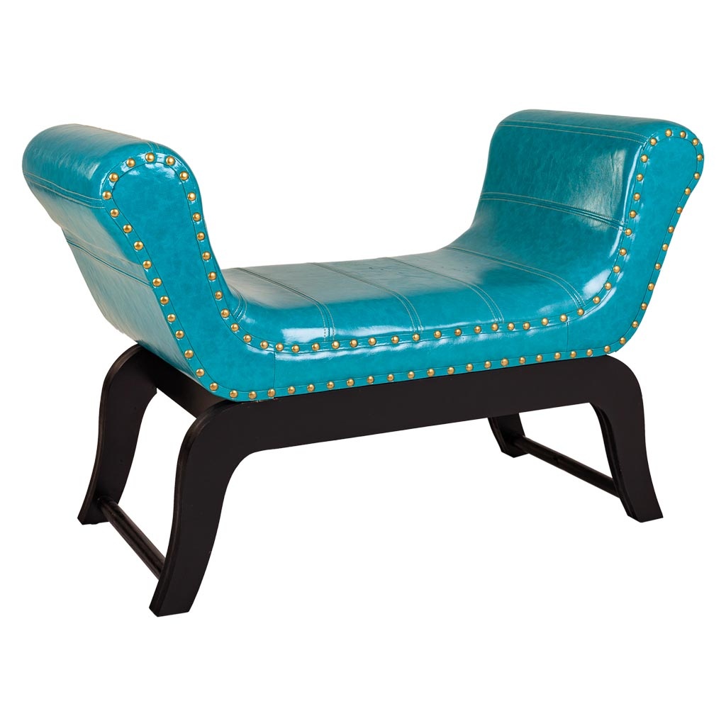 Wonderlust Deco - Banqueta de polipiel 90 x 40 x 65h cm Azul 90x40x65h cm